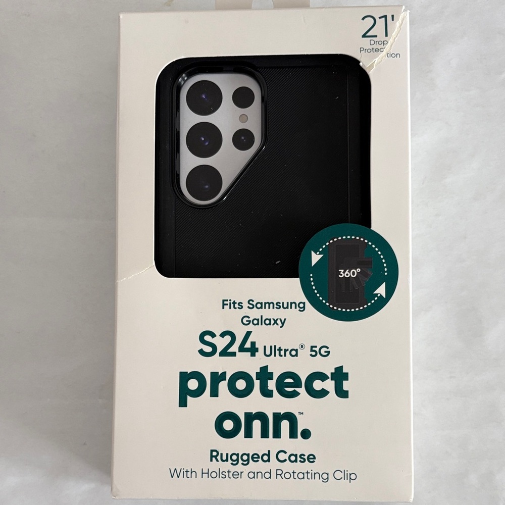 Onn Black Rugged Case for Samsung Galaxy S24 Ultra new in box